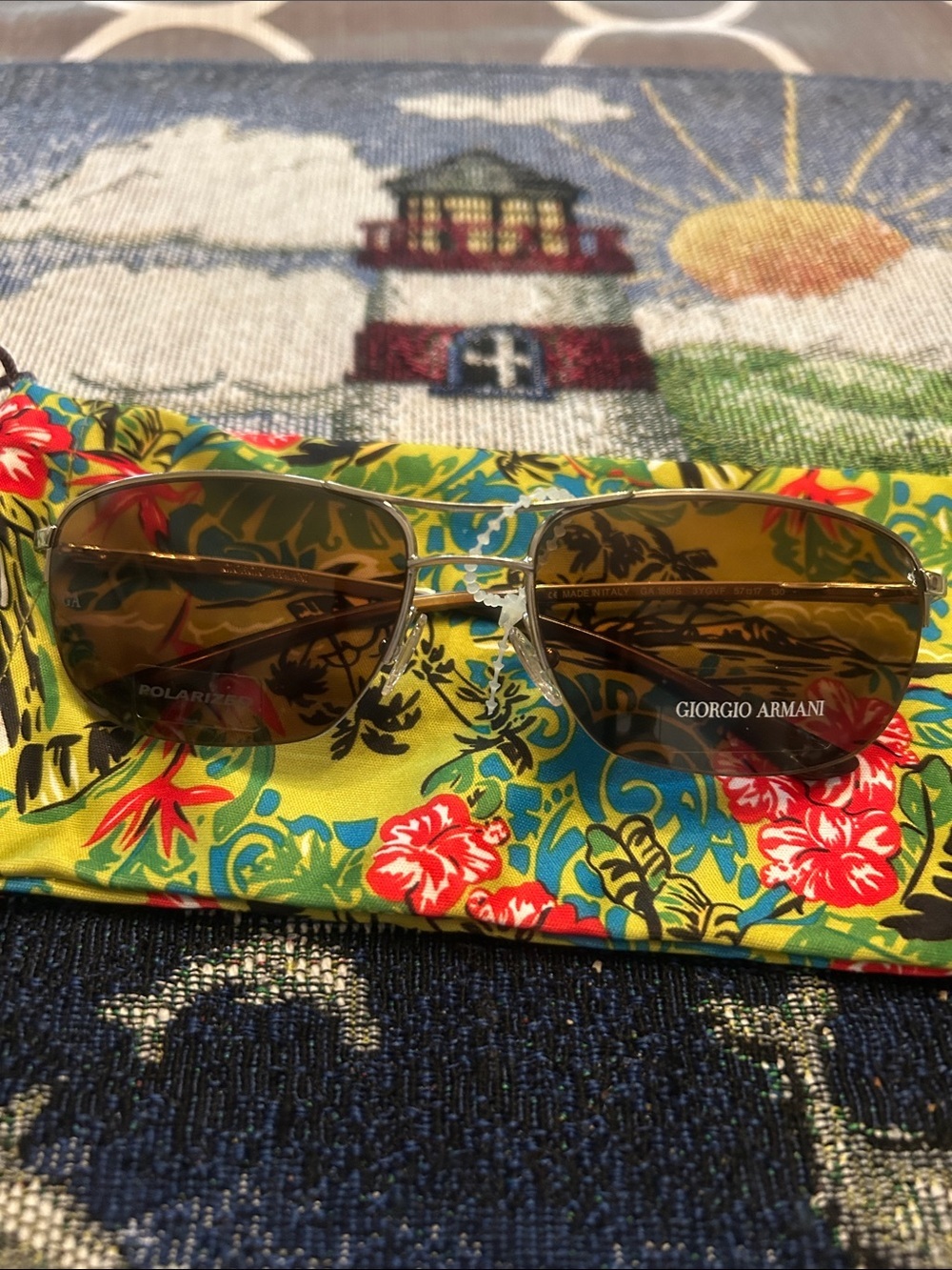 Vintage Giorgio Armani GA 186/S 3YGVF 57-17-130mm Polarized Made in Italy & Case
